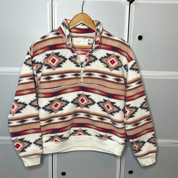 Abercrombie kids Sherpa Aztec half zip - Picture 1 of 7